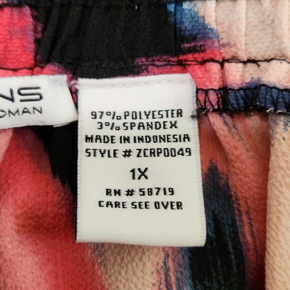 Vintage Notations Colorful Pull On Pants Size 1X Festival Tassels Wide Leg Boho - Picture 9 of 11